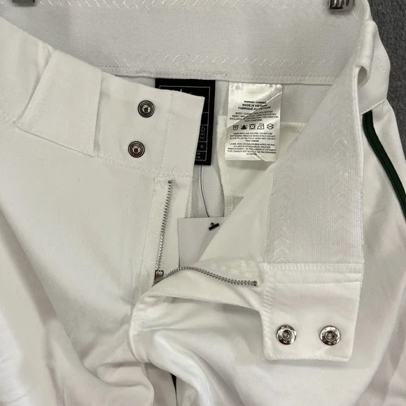 Nike Boys Vapor Select Full Length Piped Baseball Pants White Green L BQ6426-111 - Picture 14 of 16